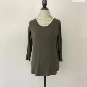 Babaton Aritzia Long Sleeve Round Neck drop shoulder Tunic Top Size Small